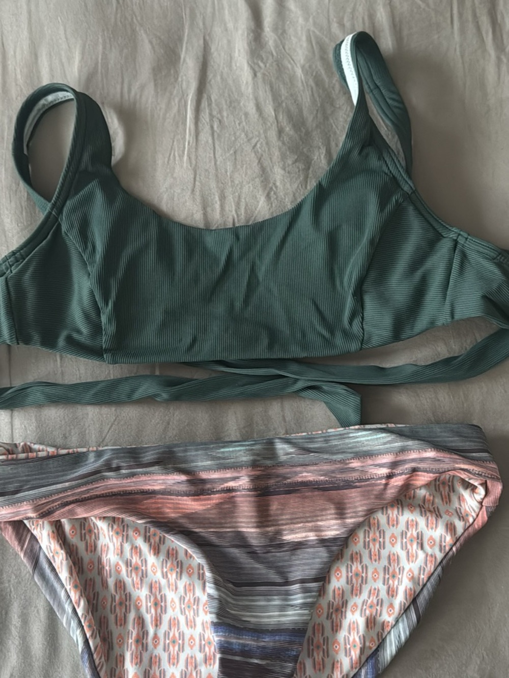 Prana Ribbed Swim Top & Reversible Bottom Set